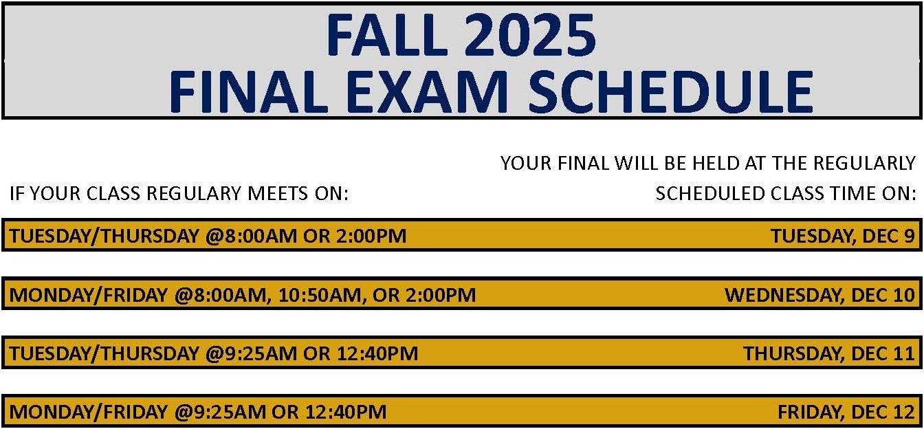 Fall 2025 Schedule - ACADEMIC AND FINALS SCHEDULE